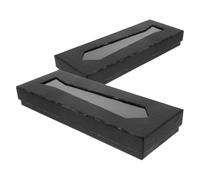 TIDTALEO 2pcs Men’s Black Snake Pattern Tie Box Set, Travel Necktie Organizer with Zip Closure, Classic Business Dress Tie Storage for Stylish Gentlemen