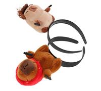 TIDTALEO 2pcs Plush Capybara Headband Soft Funny Costume Hairband for Adults Birthday Festival Party Photo Booth Accessory Comfortable Zoo Animal Hair Hoop for Halloween Cosplay
