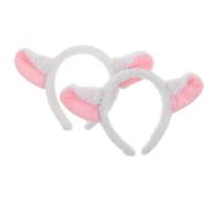 TIDTALEO 2pcs Plush Lamb Ear Headbands for Kids and Adults Soft White Animal Ears Hair Accessories Resistant to Fading for Cosplay Events and Photo Sessions