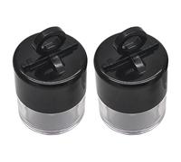 TIDTALEO 2pcs Portable Makeup Powder Container with Powder Puff for Travel Use 5g Capacity Black and Abs Material Even Distribution Suitable for Blusher and Prickly Heat