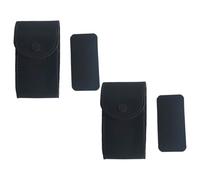 TIDTALEO 2pcs Portable Watch Pouch with Button Closure, Black 13x7cm Suede Microfiber Flip Cover, Travel Storage Bag for Watches and Jewelry Organizer