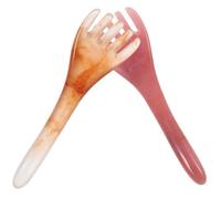 TIDTALEO 2pcs Resin and Beeswax Scalp Massager Combs with Smooth Round Surface, Small and Light Head Scratcher Combs for Temples and Scalp, for Mother's Day and Wedding Relaxation