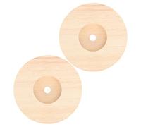 TIDTALEO 2pcs Round Table Lamp Bases Solid Wood Smooth Finish with Wire Portable Lightweight Wooden Lamp Stand for LED Light Display Crystal Craft Display