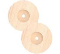TIDTALEO 2pcs Solid Rubberwood Round Table Lamp Base Small Wooden Light Stand for DIY Lamp Display Suitable for Home and Office Lighting