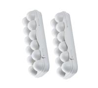 TIDTALEO 2pcs Stackable Egg Trays for Refrigerator Food Grade Plastic Egg Carrier Boxes Fridge Storage Organizers for Neat and Space Saving Storage