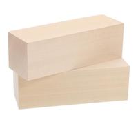 TIDTALEO 2pcs Unfinished Basswood Craft Blocks for DIY Carving and Whittling, Solid Pine Wood Cubes with Versatile Use for Sanding in Handmade Crafts and Crafting Projects