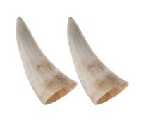 TIDTALEO 2pcs Vintage-Style Natural Ox Horn Drinking Mugs Unique Horn Wine Beer Cups Decorative Table Decor Use for Historical Reenactments