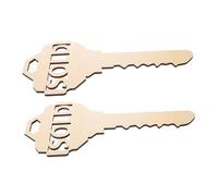TIDTALEO 2pcs Wooden Hanging Decor Large Key Cutouts 15.7x7.4 Inch Wood Material with Fine Craftsmanship, Unique Design for Window Decoration and Home Accents