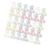 TIDTALEO 30 Pcs Cute Dog Shaped Paper Clips Multi-use Small Paperclips for Office Documents and Bills Organizing, Decorative Bulldog Clips for School and Home Use Random Color