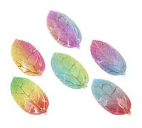 TIDTALEO 30 Pieces Resin Leaf Charms with Gradient Colour, Smooth without Burr, Unfinished DIY Decorative Accessories for Crafts and Party Decoration