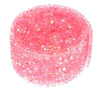 TIDTALEO 30mm Pink Ab Self-Adhesive Diamond Ribbon, DIY Clothes Accessory with Double-Sided Tape for Decorative Sewing, Rhinestone Trim Suitable for Crafting and Fashion Embellishment