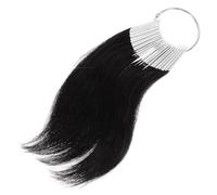 TIDTALEO 30pcs Black Human Hair Color Rings for Testing Colour Samples with White Pvc Ring, 3 Degree Color Specification, Easy Make-up and Can be Dyed, for Salon or Home Use