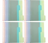 TIDTALEO 32pcs A5 Punched Binder Dividers with 4 Colored Plastic Index Tabs, 8 Sets for Office and School Organization, Multi-Color Classified Label Tabs for Ring Notebooks and Binders