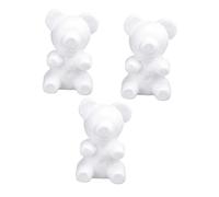 TIDTALEO 3pcs 20cm White Polystyrene Bear Craft Models for Valentine DIY Flower Arranging, Blank Floral Arrangement Bears for Creative Crafting