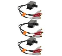 TIDTALEO 3pcs Amplifier Bass Knob Volume Control with Rca Interface, Black Plastic and Metal Construction, Smooth Changes, Installation Hole Spacing 4.4cm, Universal Compatibility for Car