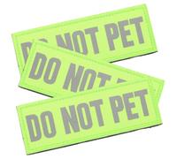 TIDTALEO 3pcs Do Not Pet Patch for Dog Vest in Training Removable Light Green Reflective Nylon Harness Patch for Guide Dog Warning on Pet Vest