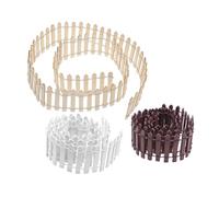 TIDTALEO 3pcs Miniature Wood Picket Fence Durable Fairy Garden Decorative Fence for Dollhouse Micro Landscape Realistic White Brown Natural Colors Easy DIY Assembly for Bonsai Plant Pots