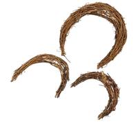 TIDTALEO 3pcs Moon Shape DIY Rattan Wreath Rings Natural Craft Frames for Handmade Christmas Wedding Home and Party Decoration Premium Eco Friendly Material