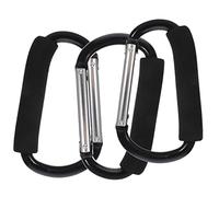 TIDTALEO 3Pcs Multi Function Stroller Hooks Large Carabiner Clips for Hanging Diaper Bags Wallets Keys Strollers Easy to Install Outdoor Pram Accessories