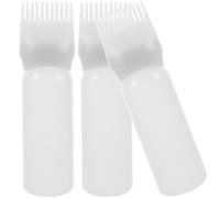 TIDTALEO 3pcs Root Comb Applicator Bottle for Hair Dye and Oil Plastic Hair Coloring Bottles with Easy Squeeze Design for Even Distribution of