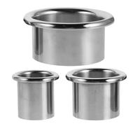 TIDTALEO 3pcs Stainless Steel Blow Dryer Holder Set with Shelf for Vanity Countertop, Hair Tool Storage Ring Rack for Bathroom and Barber Desk Organizer