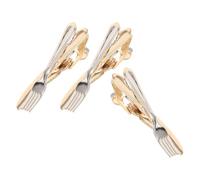 TIDTALEO 3pcs Tie Clip Set for Men Featuring Unique Fork and Knife Design, Brass Material, 1.97 Inch Length, Matches Necktie Thicknesses, for Office and Outdoor Events