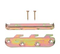 TIDTALEO 4 Sets Surface Mounted Bed Hardware Brackets for Secure Attachment of Headboards and Footboards Iron Bed Frame Fasteners with Mounting Screws for Stable Installation