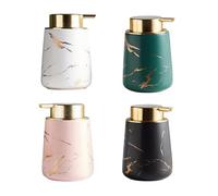 TIDTALEO 400ml Ceramic Lotion Dispenser Bottle with Press Pump Black Marble Pattern Soap Bottle for Travel and Home Use Portable Sub for Liquid Soap and Emulsion