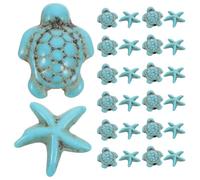 TIDTALEO 40pcs Turquoise Carved Loose Spacer Beads Turtle Beads Unique Vibrant Color Resistant to Fading Charming Design for Jewelry Making Parties and Daily Life