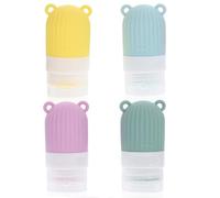 TIDTALEO 4pcs 30ml Silicone Travel Bottles Refillable Containers with Leak-resistant Design and Easy to Refill for Travel Toiletries and Liquid Storage