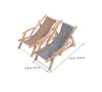 TIDTALEO 4pcs Beach Chair Model Beach Miniature Dollhouse Decoration Miniature Chair Mini Dollhouse Wood Cloth