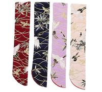 TIDTALEO 4pcs Japanese Style Folding Hand Fan Storage Bags Lightweight Portable Organizer for Compact Handheld Fans Protective Cloth Cases with Elegant Floral Design for Travel and Daily