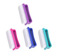 TIDTALEO 4pcs Large Nail Brushes for Fingernail Dust Cleaning, Multi-functional Nail Art Scrubber Set for Home Manicure and Pedicure Use, Assorted Colors Random Color