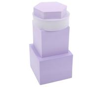 TIDTALEO 4pcs Lavender Foam Geometric Cube Blocks for DIY Arts Crafts and Sculpting, Reusable Polystyrene Photo Props Resist Deformation Feature, for Painting and Photography Backgrounds