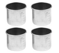 TIDTALEO 4pcs Multi-Function Medicine Cups Stainless Steel Portable Graduated Cups 40ml Capacity Accurate Measurement Sturdy for Laboratory Use
