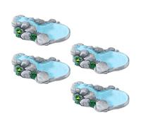 TIDTALEO 4pcs Resin Miniature Pond Ornaments for Sand Table Landscaping and Diorama Lawn Ornaments, Enhances Home Aesthetics and Aids Mindfulness with Tranquil Scene Design and Vintage