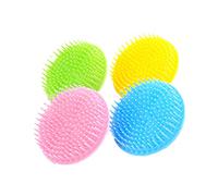 TIDTALEO 4pcs Shampoo Brush Scalp Hair Brush Scalp Shampoo with Pp and Silicone Material for Deep Cleanse Dirt and Massage Suitable for Bath and Shower Use Random Color
