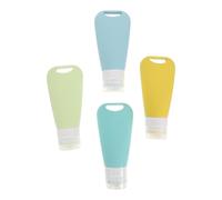 TIDTALEO 4pcs Silicone Lotion Dispenser Bottles 90ml Portable Travel Squeeze Bottles for Toiletries Makeup Packing Leak Proof Small Travel Containers