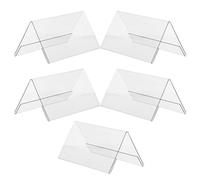 TIDTALEO 5pcs Acrylic Guest Name Rack Tent Shape Double-Sided Slanted Tent Design Fall-Resistant Acrylic Material Easy to Install Convenient to Store for Shelves Conference Guest's