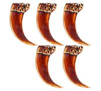 TIDTALEO 5pcs Adjustable Bead Necklace Realistic Resin Animal Tooth Pendants, Lightweight and DIY Friendly Claws Costume Accessories for Halloween Party and Creative Costume Combinations