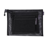 TIDTALEO 5pcs Black Mesh Zipper File Bags with Portable Design, Pencil Pouch for School and Office Storage, Sturdy Solid Mesh Material for Organizing A4, A5, and A6 Stationery