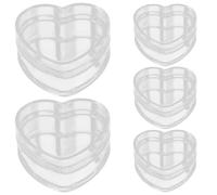 TIDTALEO 5pcs Heart Shape Jewelry Box Heart Shape Storage Case Plastic Versatile Storage Gift for Non Formal Occasion
