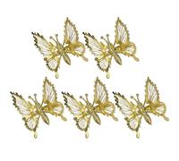 TIDTALEO 5pcs Metal Butterfly Hair Clips Bill Clips for Women Hollow Wing Design Bright Luster Secure Hold for Thick Straight Curly Hair for Parties and Travel