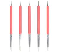 TIDTALEO 5Pcs Nail Art Silicone Brush Pen Double-ended Manicure Dotting Drawing Tools for Natural and False Nails Professional Salon Use
