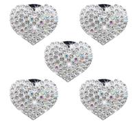 TIDTALEO 5pcs Universal Bling Heart Car Air Vent Clip with Sparkling Rhinestone Embellishment Easy Installation and Stylish Alloy Material Cute Car Air Freshener Clip