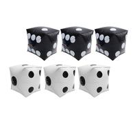 TIDTALEO 6Pcs 24-Inch Large Cube Dice Aluminum Foil Balloons Party Decorations White and Black Theme for Festival and Game Event Backdrops
