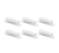 TIDTALEO 6pcs Adhesive Pen Clip Holders for Ballpoint Pens with Vertical Clip and Strong Attachment White Abs Material Stick on Marker Holder for School Season Decor on Classroom and Office