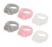 TIDTALEO 6pcs Compact Silicone Traveler Toothbrush with Finger Ring for Hikers, Soft Bristles Easy to Transport and Store, Wear-Resistant Travel Toothbrush for Outdoor Use