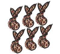 TIDTALEO 6pcs Leopard Hair Rollers with Hook Clip for Women Non-damaging Hair Styling Sponge and Polyester Soft Curlers for Heatless Overnight Curling