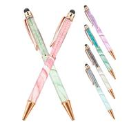 TIDTALEO 6pcs Marble Ballpoint Pen Back to School Decor Fine Tip Aluminum